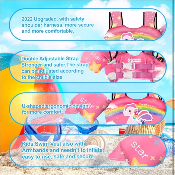 Chriffer Kids Swim Vest Life Jacket - Picture 4 of 7